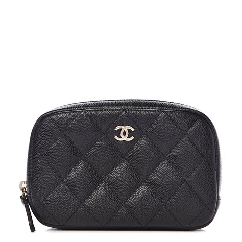 chanel caviar quilted small cosmetic case black|CHANEL Caviar Quilted Small Cosmetic Case Black.